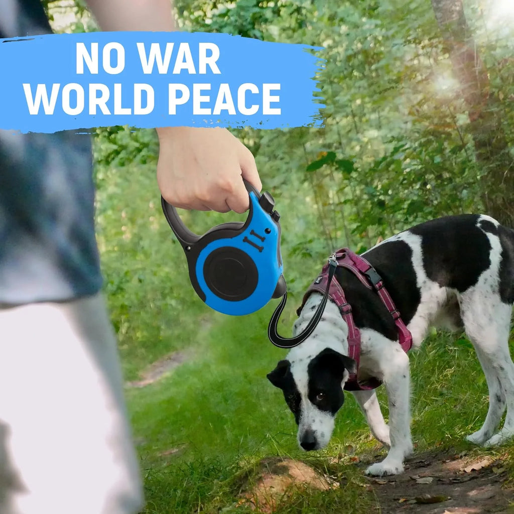 Dog Leash Automatic Telescopic Tractor Dog Tape, Pet Tape 10/16 FT Durable and Convenient, with Folding Bowl, Dispenser, Rubbish Bags, Suitable for Small and Medium Dogs