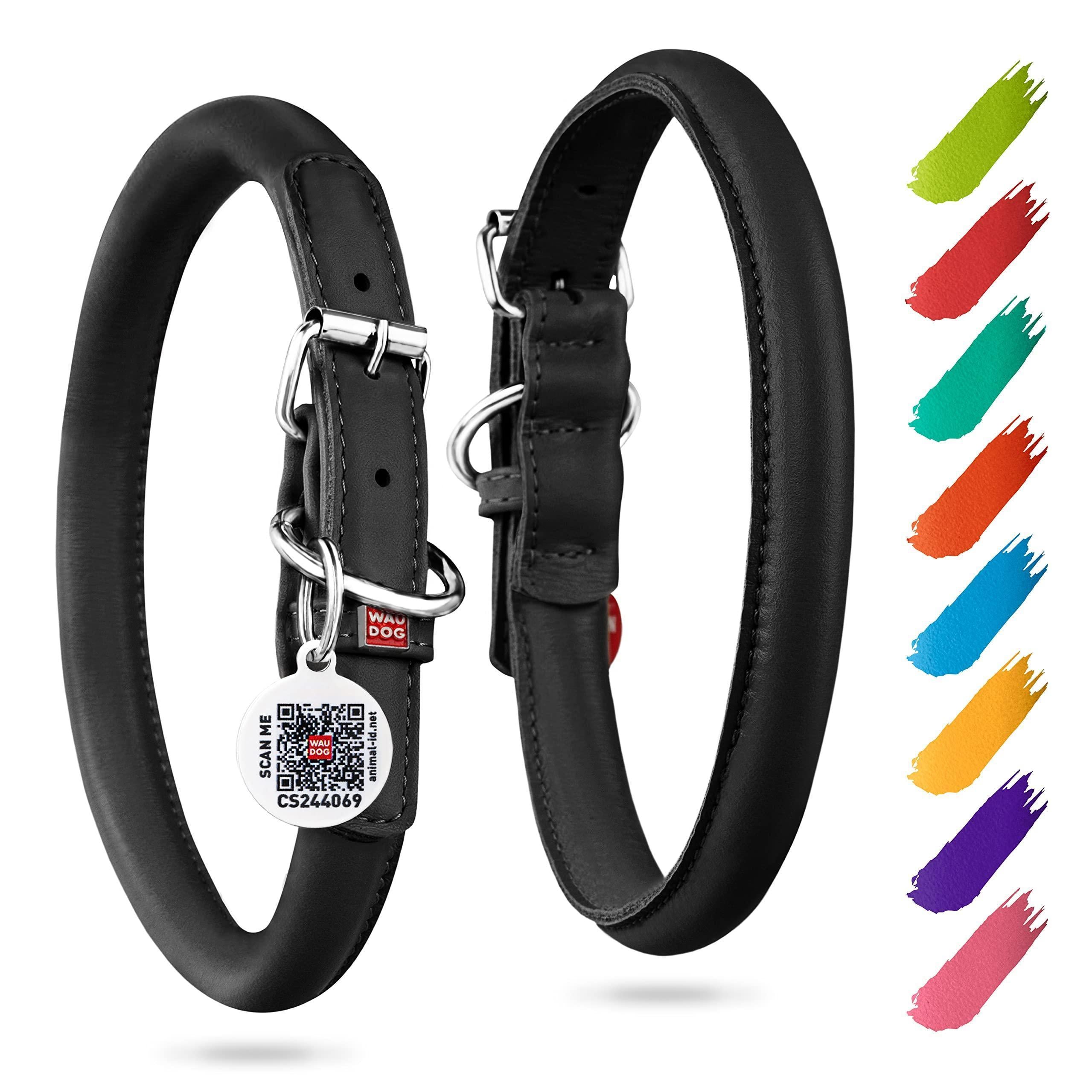 Ultra Soft Rolled Leather Dog Collar 8-10 Inch for Small Dogs Soft Padded Dog Collars for Medium Dogs Puppy Collars for Large Breed Dogs Male and Female Dog Collar
