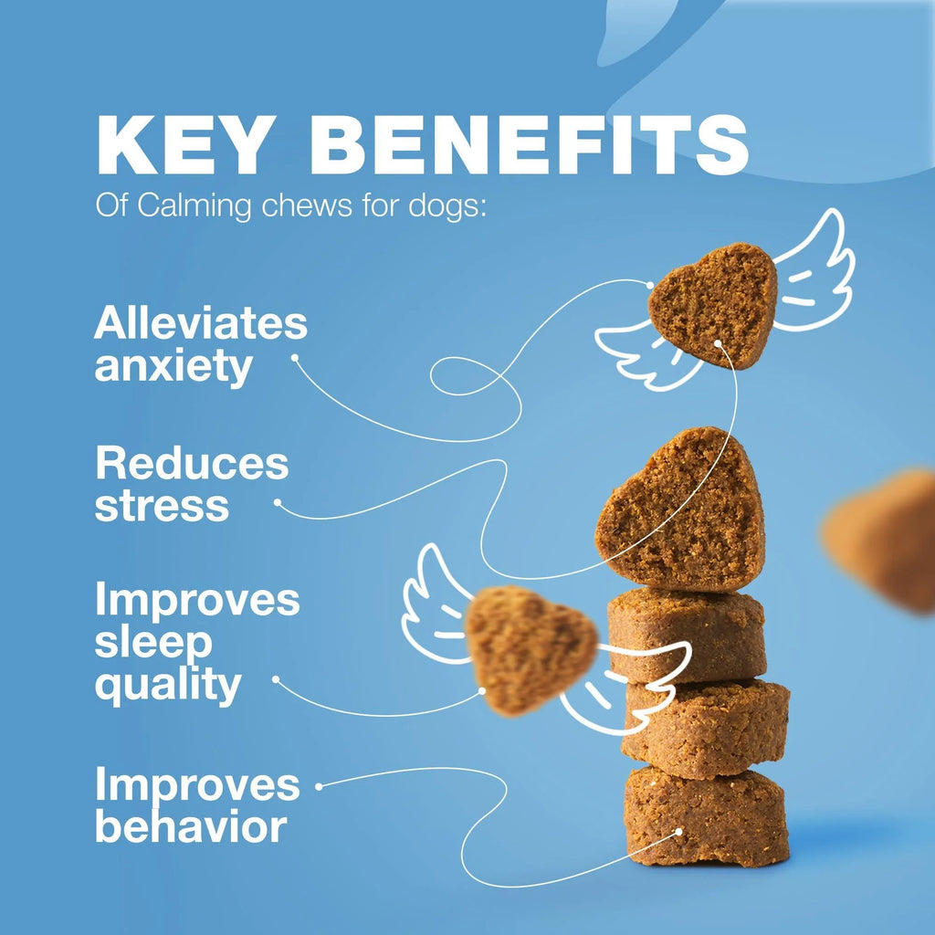 Hemp Calming Chews for Dogs Anxiety Relief for Dogs with L Theanine Chamomile