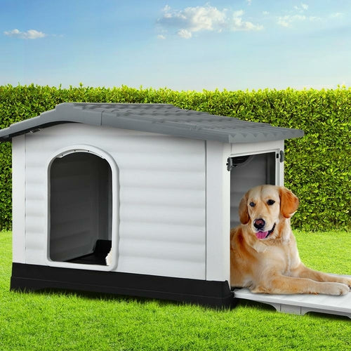 i.Pet Dog Kennel House Extra Large Outdoor Plastic Puppy Pet Cabin